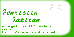 henrietta kapitan business card